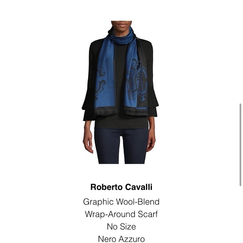 Roberto Cavalli Black and Blue Women's scarfs